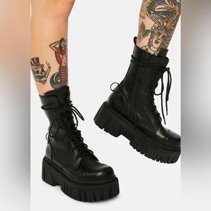 Dolls Kill Current Mood chunky platform combat boots